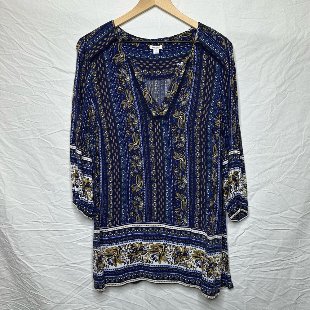 Westport Blue Floral Women's Top size 2X